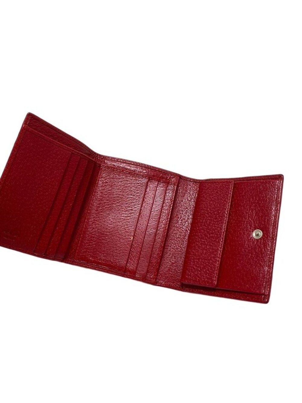 ★SOLD★ Prada Trifold Wallet Red Leather - Picture 3 of 9